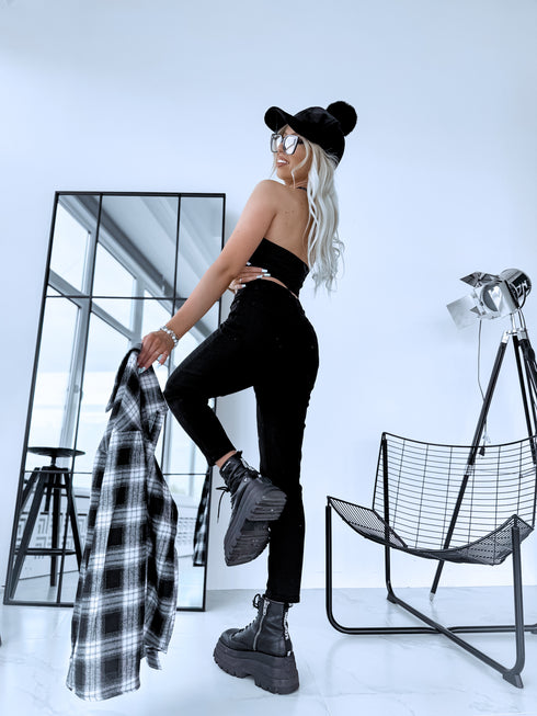 BLACK crop top "BETTY 004"